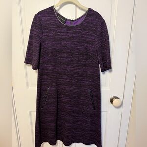 Donna Morgan A-line Dress, Deep Purple & Black